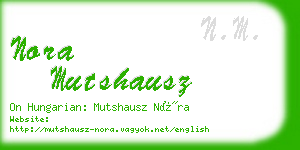 nora mutshausz business card
